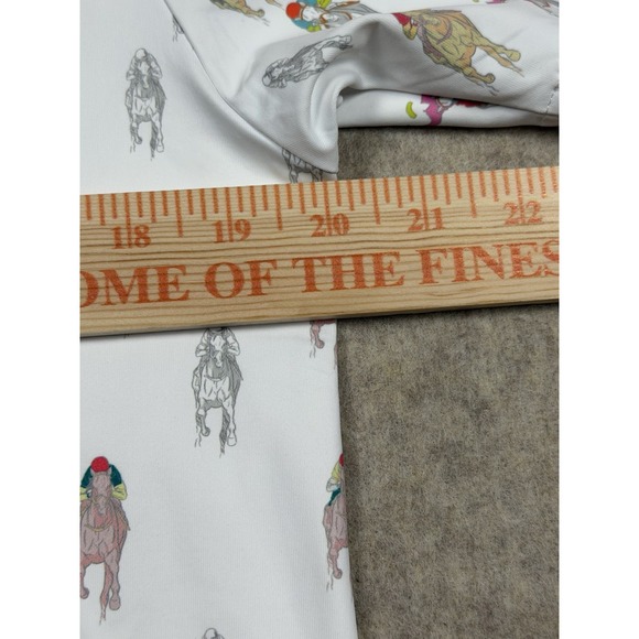 William Murray Golf Polo‎ Shirt Mens Medium White And They're Off Jockey Print - Picture 9 of 10